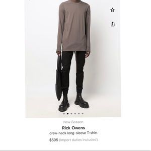 Rick Owens Crew Neck Long Sleeve T Shirt